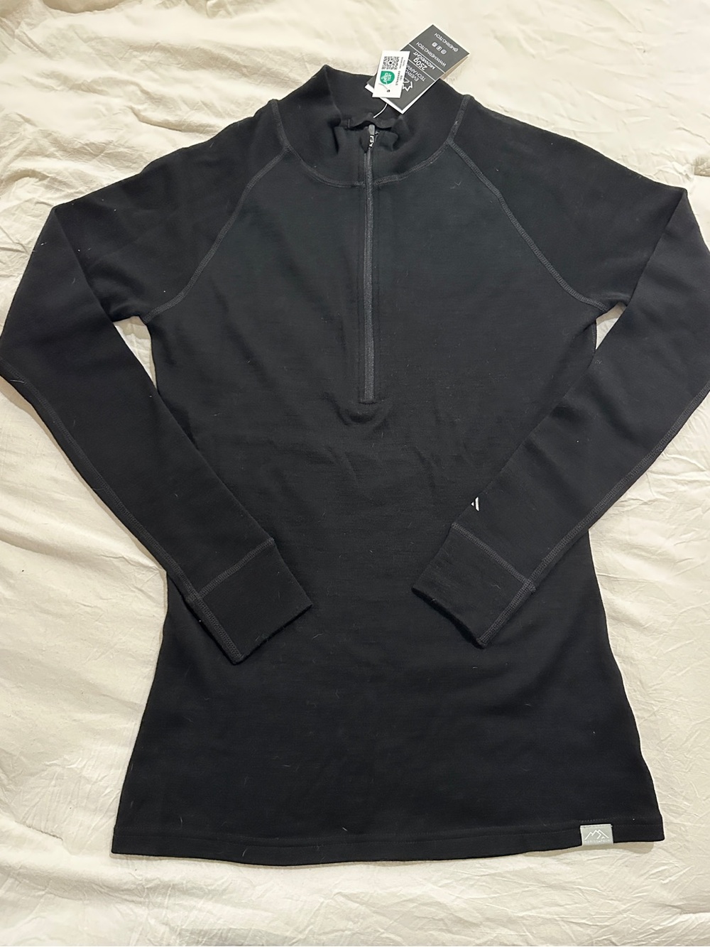 Women's Black Quarter-Zip Merino Wool